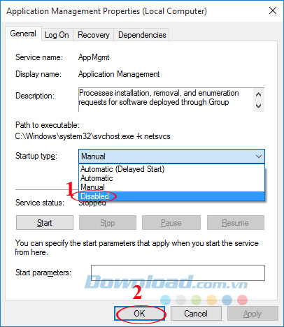 Chọn Disabled Chọn Disabled