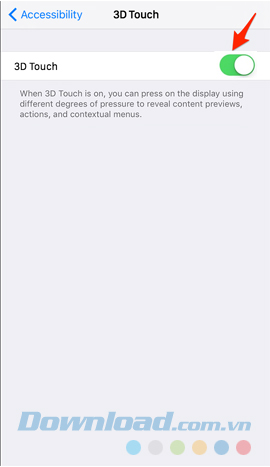Vô hiệu hóa 3D touch