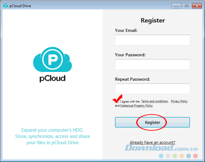 Đăng ký tài khoản pCloud Đăng ký tài khoản pCloud