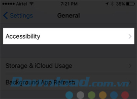 Truy cập vào Trợ năng