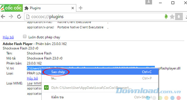Copy vị trí file Flash