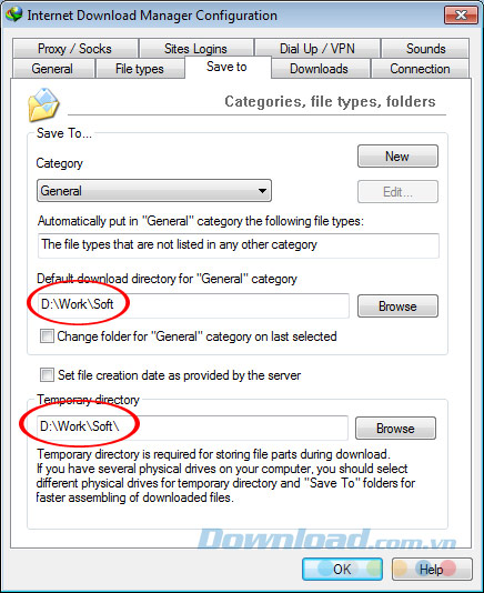  Thiết lập và click Ok