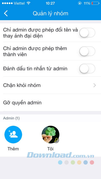 Thiết lập quản lý nhóm