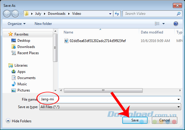 đặt tên cho file