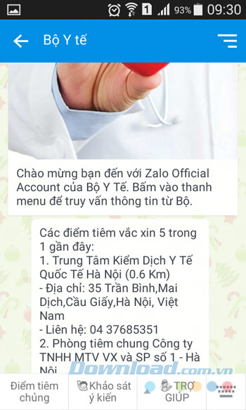 Địa điểm tiêm chủng