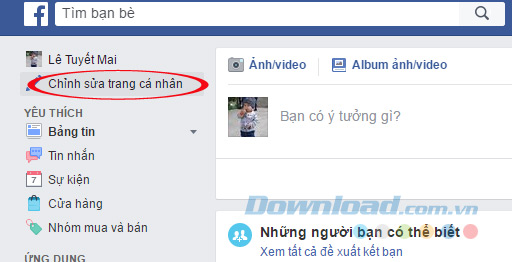 Chỉnh sửa trang cá nhân