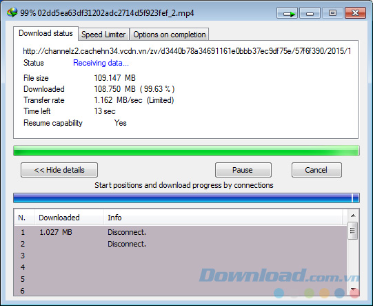 Ảnh minh họa lỗi 99%
