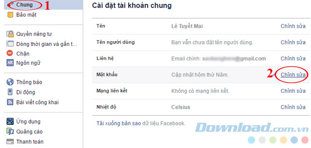 Cài đặt mật khẩu Facebook Cài đặt mật khẩu Facebook