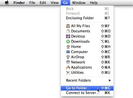 Nhấn chọn Go To Folder