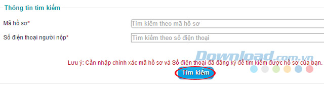 Tìm kiếm hồ sơ giấy phép lái xe