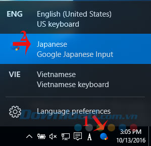 Chọn ngôn ngữ tiếng Nhật