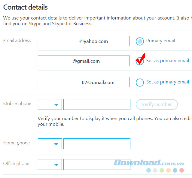 Đổi email Đổi email
