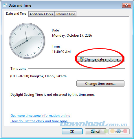 Change date and time Change date and time