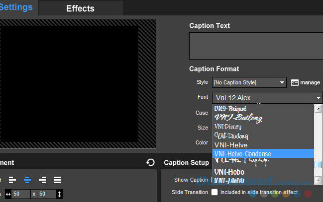 Chọn font chữ mới