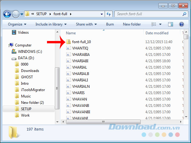 Giải nén file cài