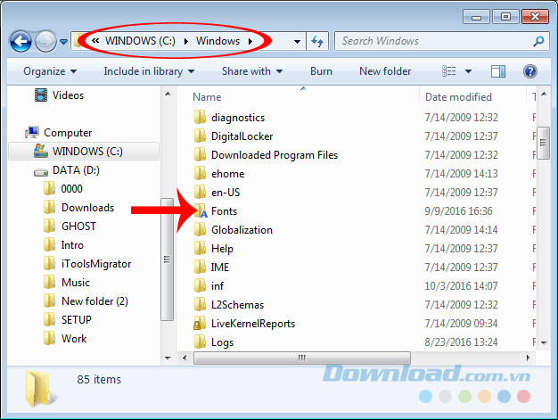 Hướng dẫn cài Font VNI, Font VnTime, Font Full cho Windows