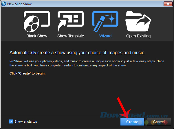 Chọn Create Chọn Create