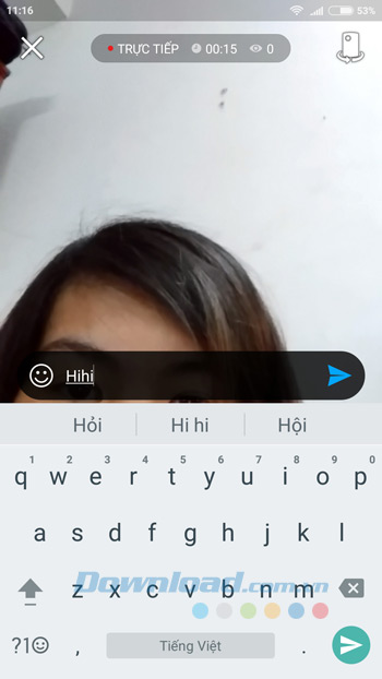 Gửi tin nhắn khi phát trực tiếp Gửi tin nhắn khi phát trực tiếp