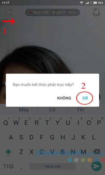 Kết thúc phát trực tiếp Kết thúc phát trực tiếp