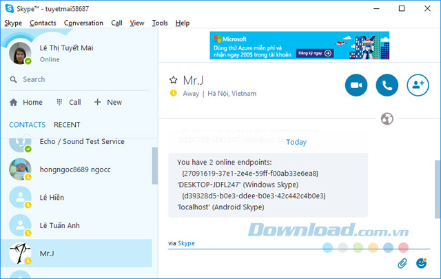 Đăng nhập trên hai thiết bị