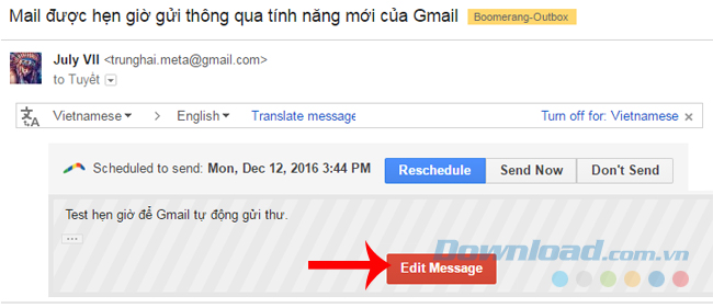Sửa lại mail Sửa lại mail