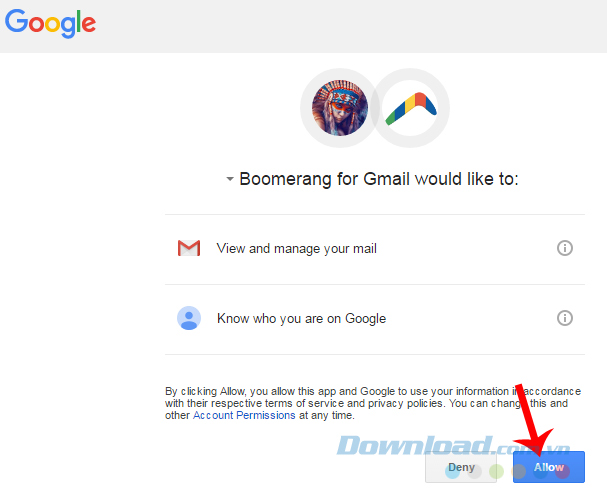 Chọn Allow Chọn Allow
