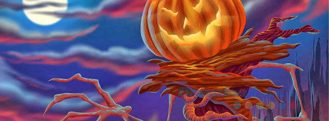 Những trái bí đỏ khắc hình quỷ Những trái bí đỏ khắc hình quỷ