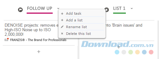 Thao tác với từng mục