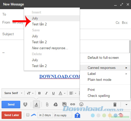 Chọn mẫu thư Chọn mẫu thư