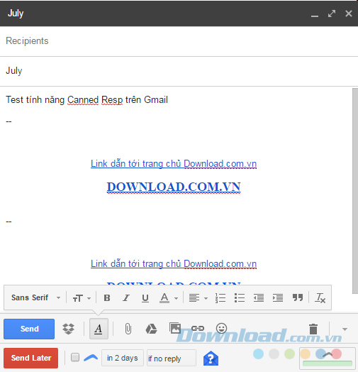 Sử dụng mẫu thư đã chọn Sử dụng mẫu thư đã chọn