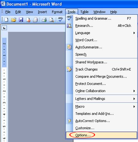Nhấn vào Options Nhấn vào Options