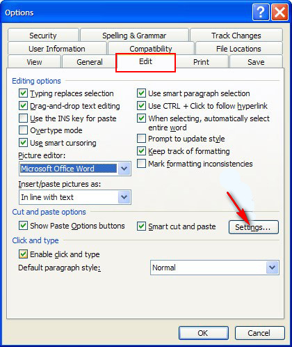 Hộp thoại Options Hộp thoại Options