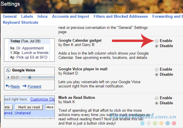 Kích hoạt tính năng Kích hoạt tính năng