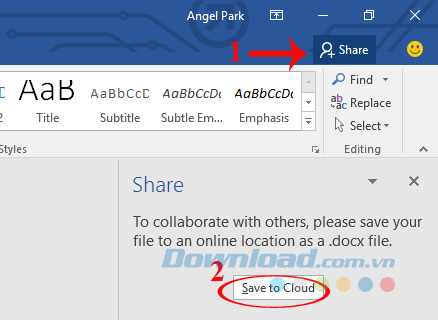 Nhấn vào nút Share Nhấn vào nút Share