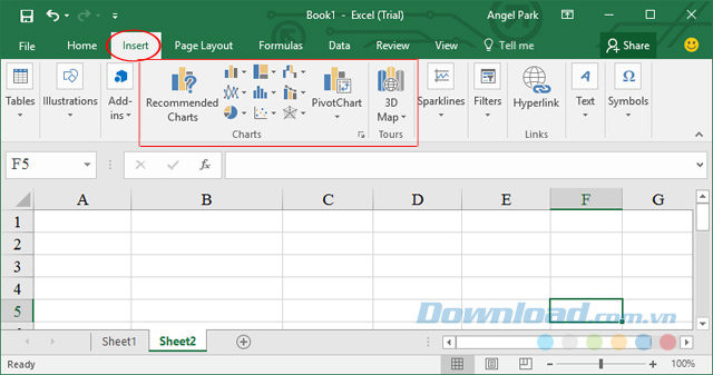 Chèn biểu đồ vào Excel Chèn biểu đồ vào Excel