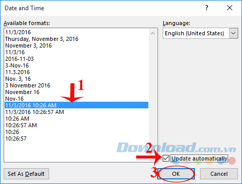 Chọn ngày giờ Chọn ngày giờ