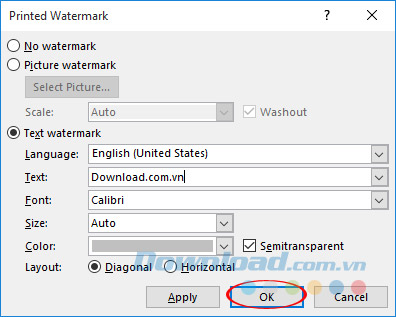 Tùy chỉnh Watermark Tùy chỉnh Watermark