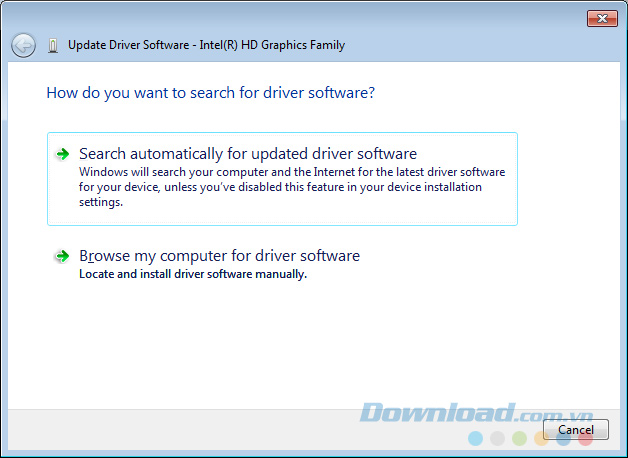 Chọn cách cập nhật