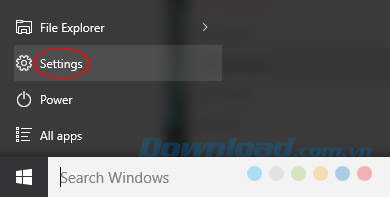 Nhấn vào mục Settings