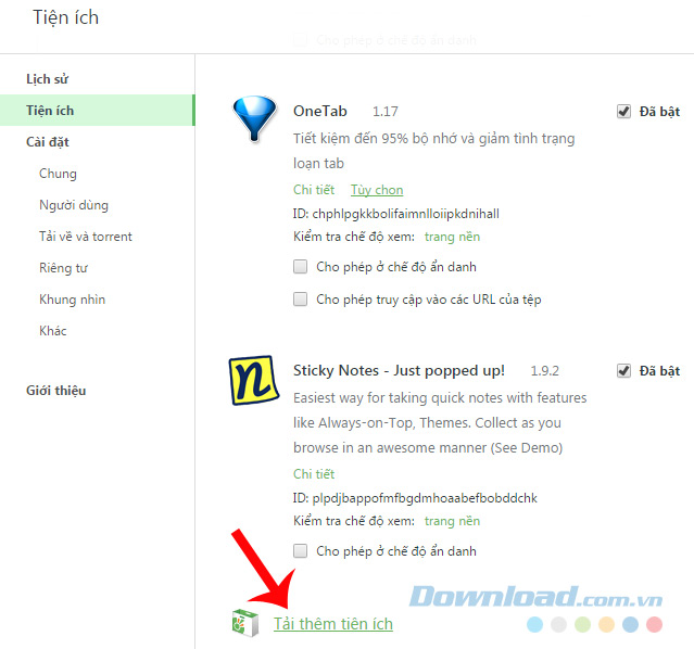 Truy cập kho tiện ích Truy cập kho tiện ích