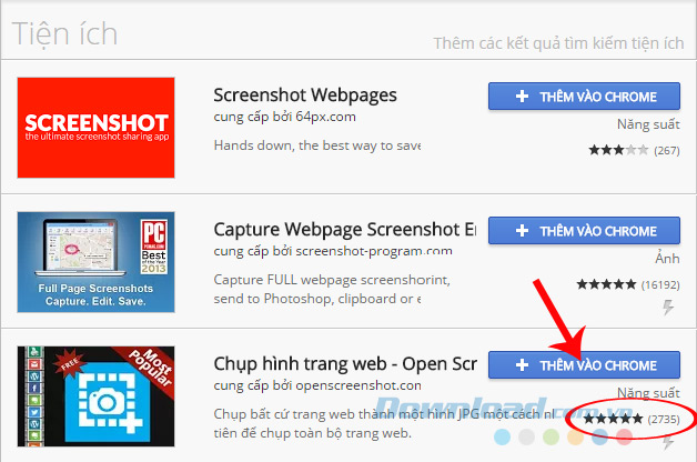Thêm tiện ích vào trình duyệt Thêm tiện ích vào trình duyệt