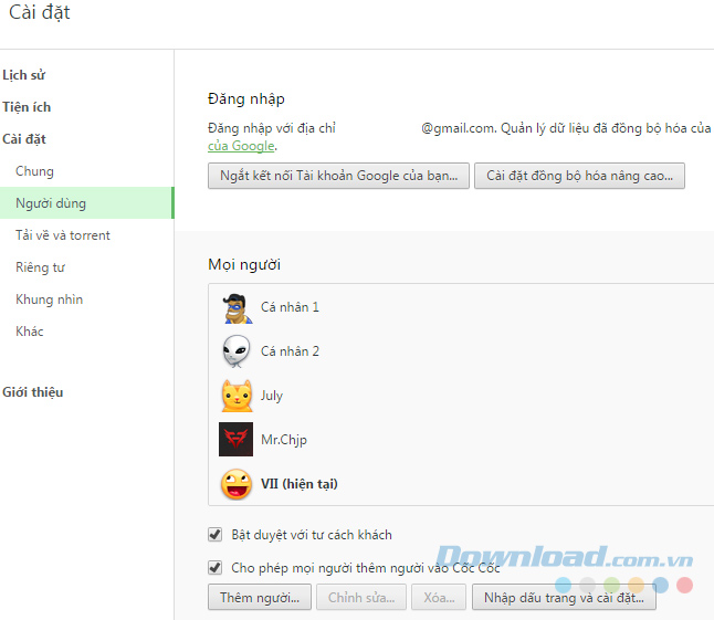 Danh sách người dùng