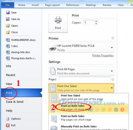 In 2 mặt trên máy in hỗ trợ In 2 mặt trên máy in hỗ trợ