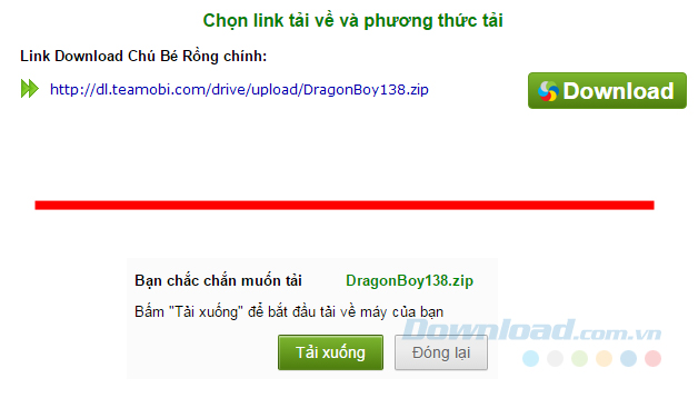 Chọn tải xuống