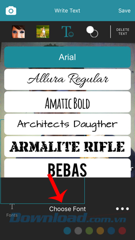 Thay đổi font chữ