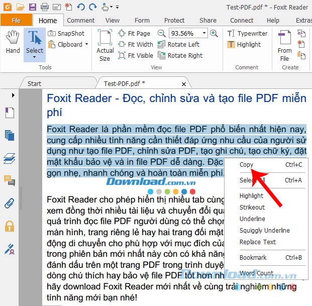 Chọn văn bản Chọn văn bản