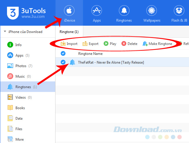 Chọn thẻ iDevice