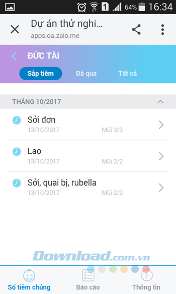 Danh sách mũi tiêm