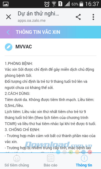 Thông tin vắc xin