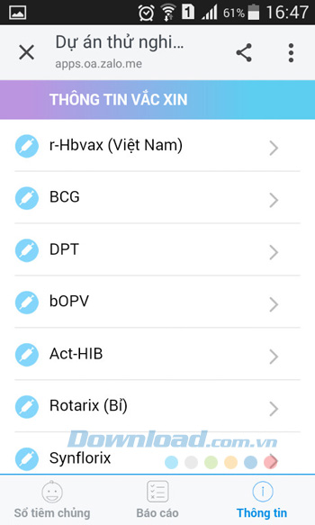 Thông tin vắc xin